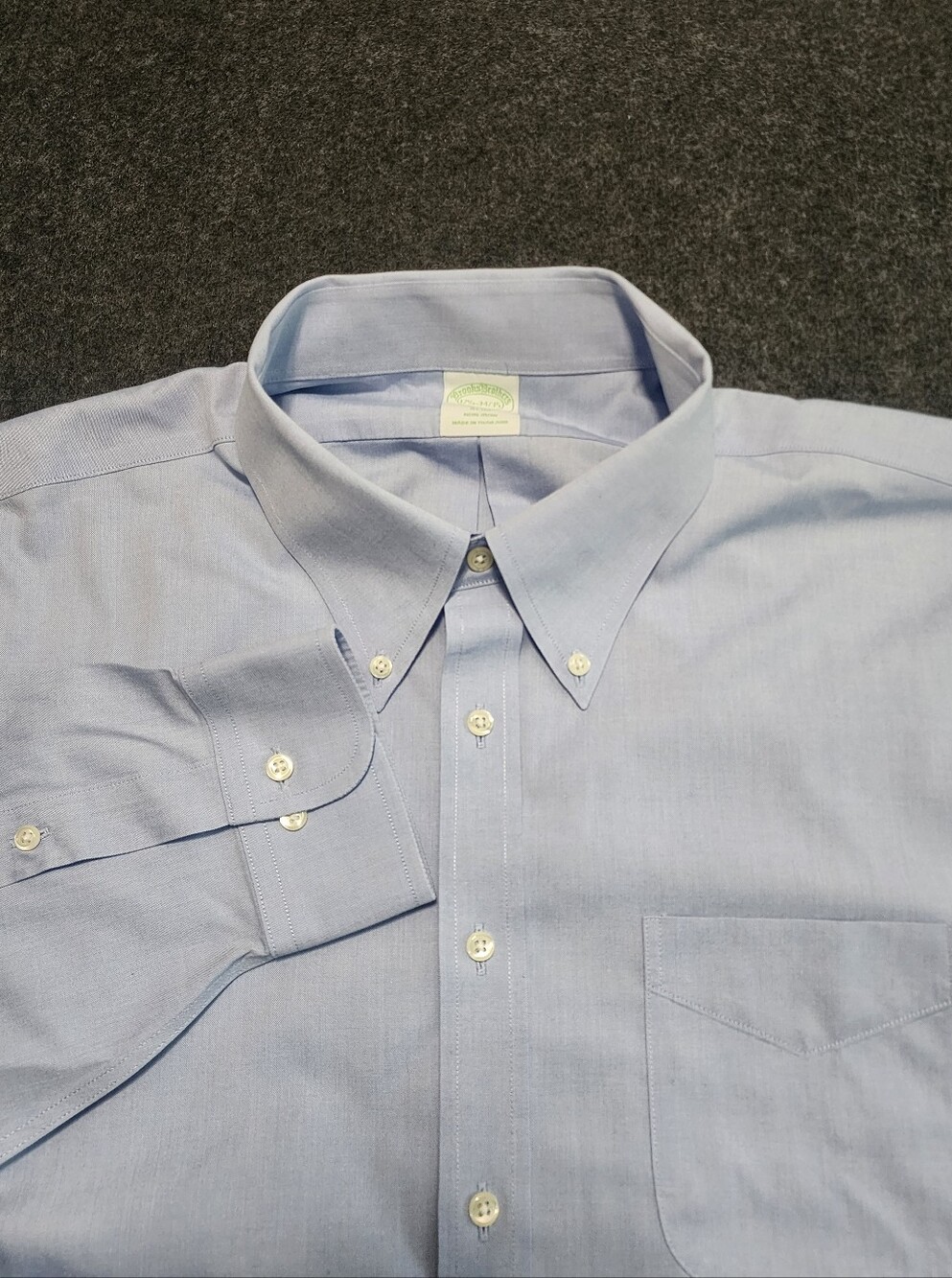 Brooks Brothers Pale Blue Button-Down  Slim Fit Dress Shirt - Picture 2 of 12